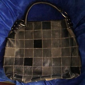 Lucky Brand  Leather large tote stud Ring Bag